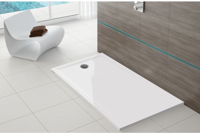 Hoesch Muna S Mineralguss-Duschwanne 4258XA.747 150 x 80 x 3 cm, Telegrau