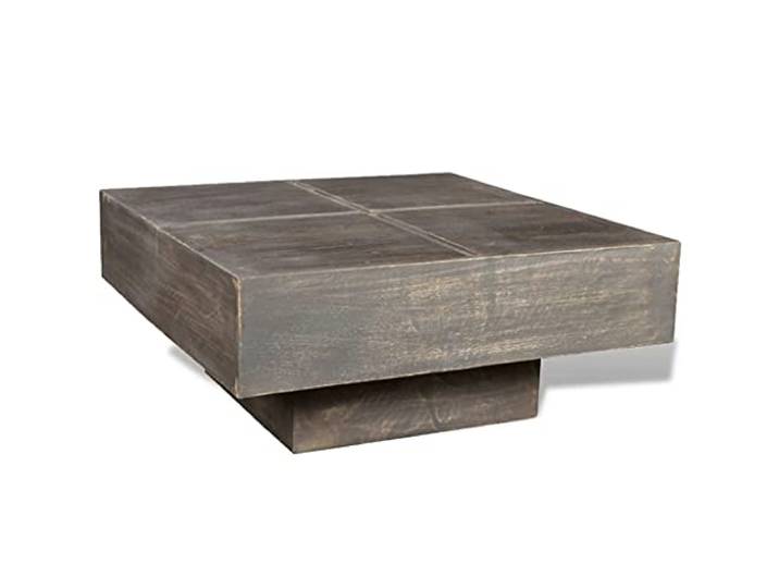 vidaXL Couchtisch Dunkelbraun Quadratisch Massivholz Mango