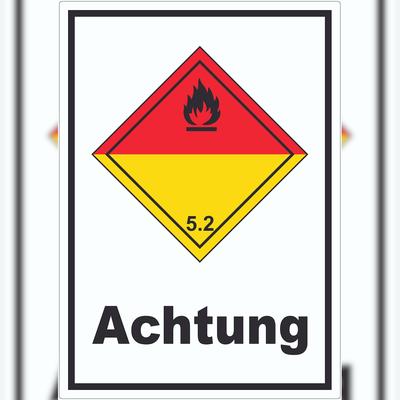 HB-Druck Aufkleber Organische Peroxide Achtung explosiv A8 (52x74mm)