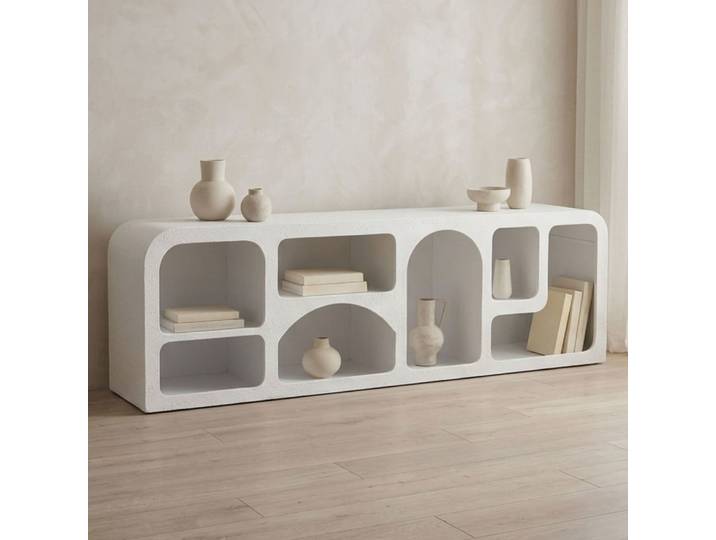 Buffet bas l160cm design arches style troglodyte blanc