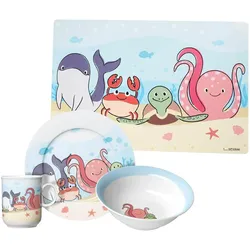 Ritzenhoff & Breker, Kindergeschirr + Kinderbesteck, Kindergeschirr mit Platzset Unterwasserwelt