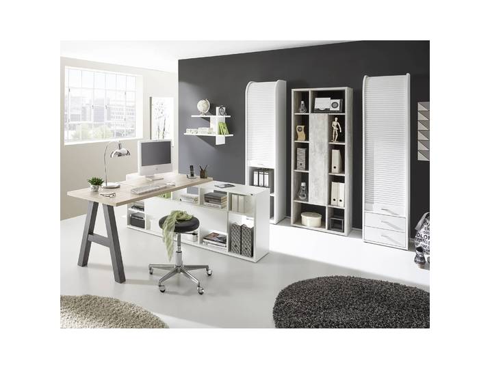 Schreibtisch-Ansatz I 120cm Braun/Anthrazit/Eiche Sonoma Dekor