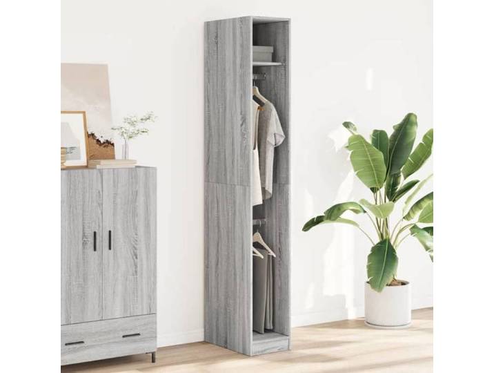 Garde-robe contemporaine - VIDAXL - Sonoma gris - Bois d'ingénierie - 30x50x200 cm - Grand espace de rangement