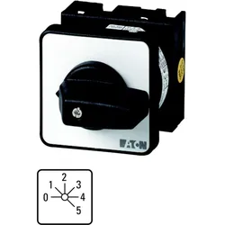 Eaton 081565 Stufenschalter, T0, 20 A, Einbau, 3 Baueinheit(en), Kontakte: 5, 45 °, rastend, mit 0-Stellung, 0-5, Abwicklungs Nr. 8243 T0-3-8243/E