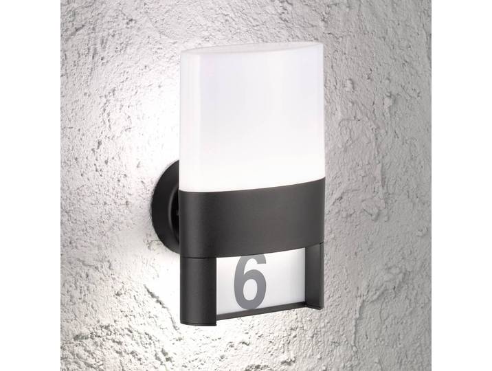 WOFI LED-Außenwandleuchte Diego, schwarz, Hausnummernleuchte Diego, schwarz, Metall, Modern