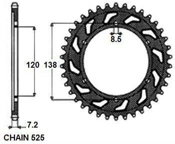 SUNSTAR 1-4514-40 Chain Sprocket