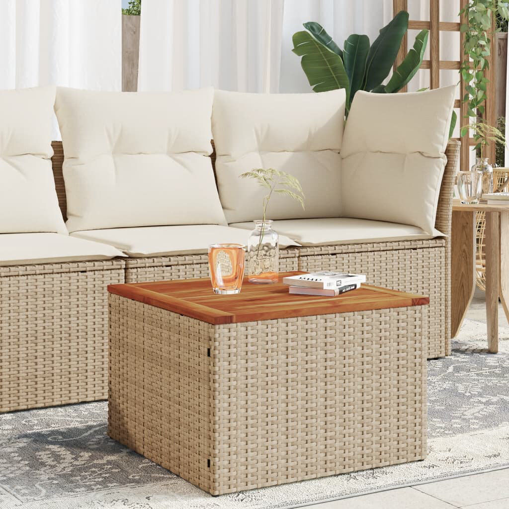 17 Stories Octaviea Square Solid Wood Outdoor Coffee Table - 55 cm W 55 cm D Beige