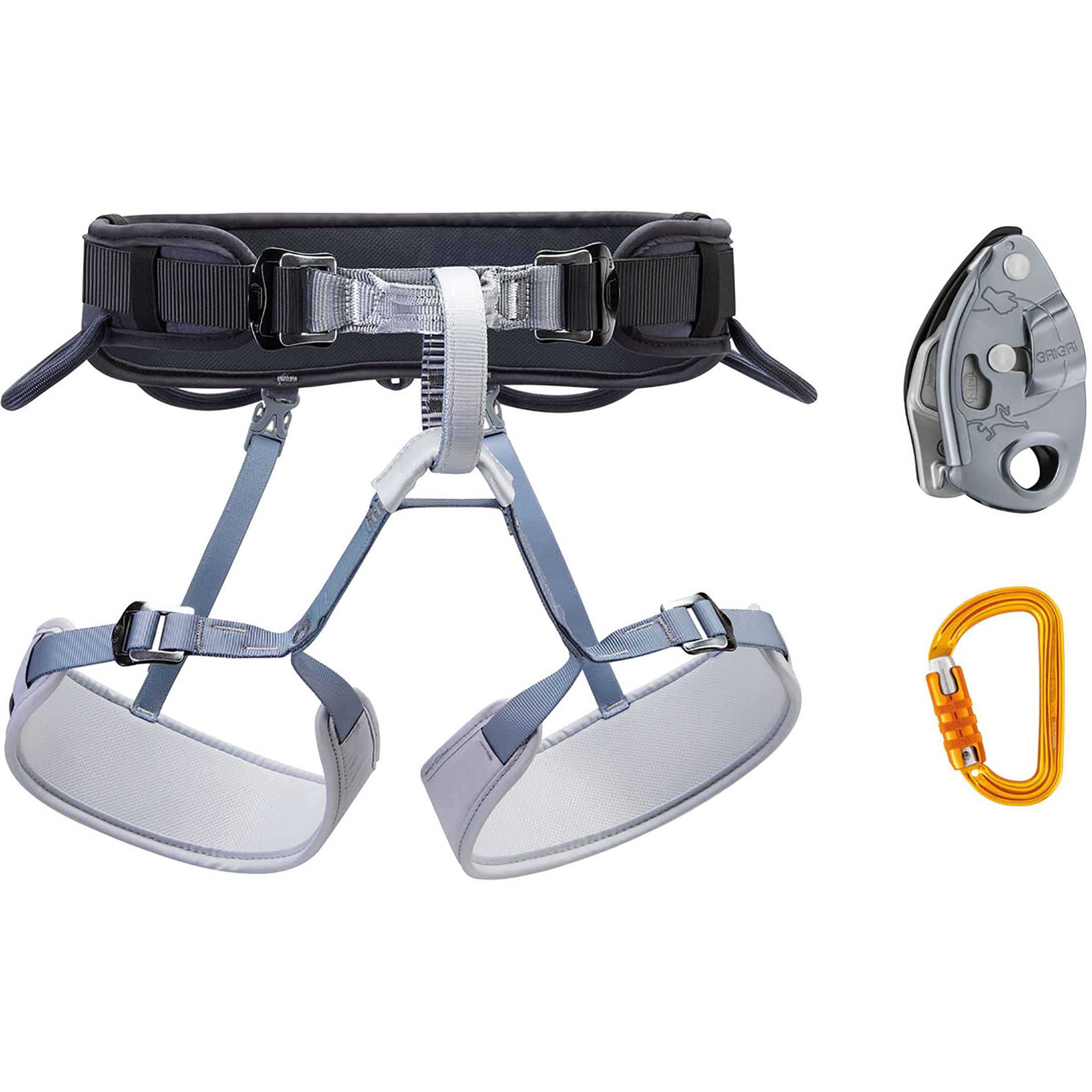 Petzl Corax Grigri Sm'D Kletterset Kletterset Einsteiger grau Größe 65-96CM Sportklettern