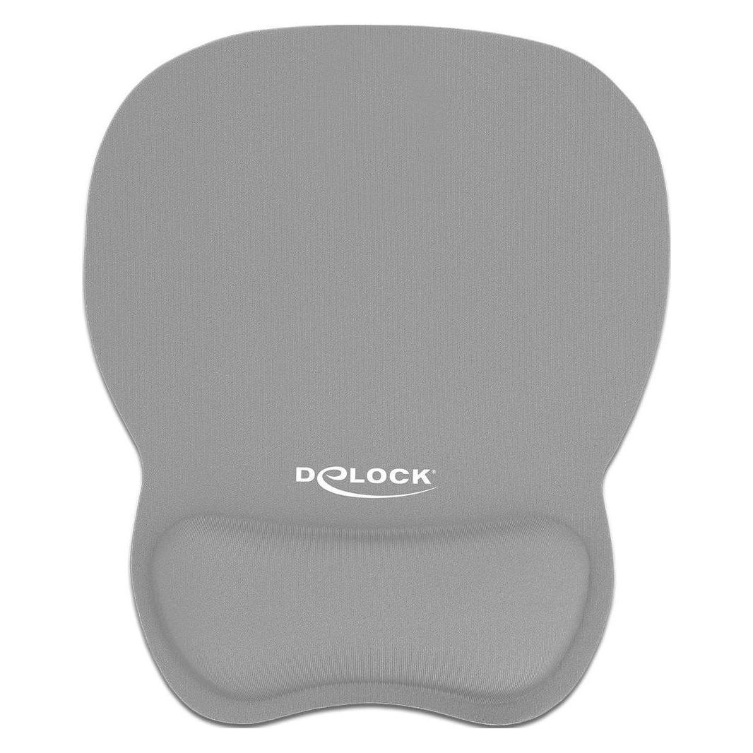 Delock Ergonomische Mausmatte mit Handballenauflage, grau Grau (L) (12698)