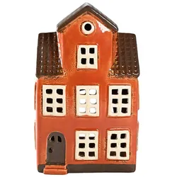 Det Gamle Apotek Lichthaus Keramikhaus altes Stadthaus braun, 14 x 10 x 22 cm