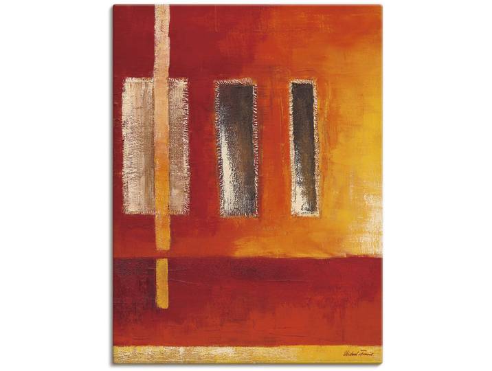 Leinwandbild ARTLAND Felder I - Abstrakt , rot (farbe bild(er): rot), B:60cm H:80cm, Bilder, Leinwandbild, als Leinwandbild in verschied. Grössen
