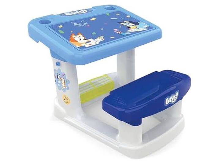 Bureau Enfant - CHICOS - Bluey - Surface de Travail 45x27 cm - Compartiments de Rangement - Bleu