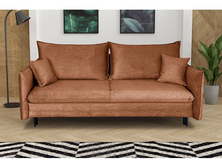 Schlafsofa Jiela Braun Microfaser Vala 216 x 96 x 102cm Modern
