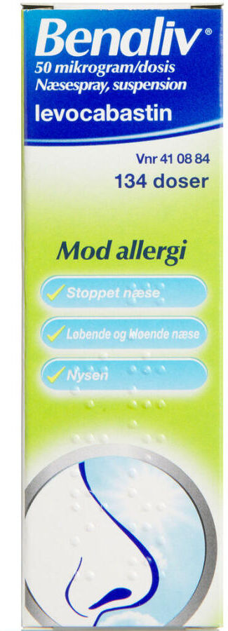 Mcneil denmark Benaliv 50 mikrogram/dosis 134 dosis Næsespray, suspension
