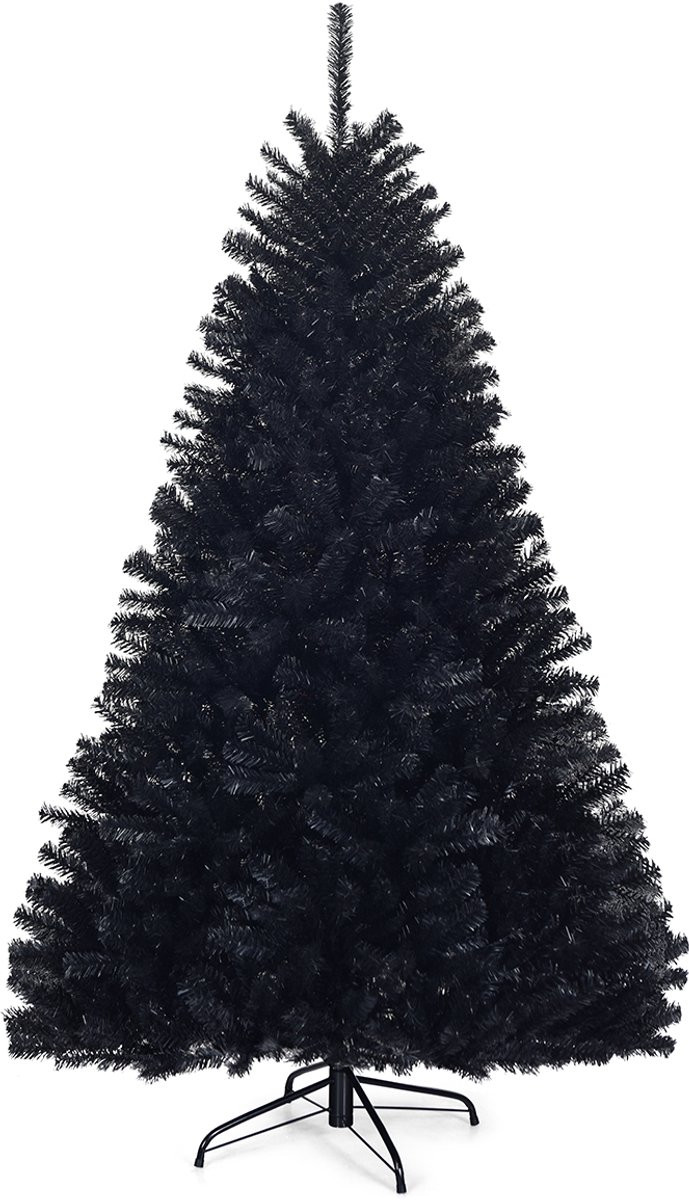 SureDeal Kerstboom - Hoge Kunstmatige Opvouwbare Kerstboom - Zwart - H 180 cm x B 113 cm