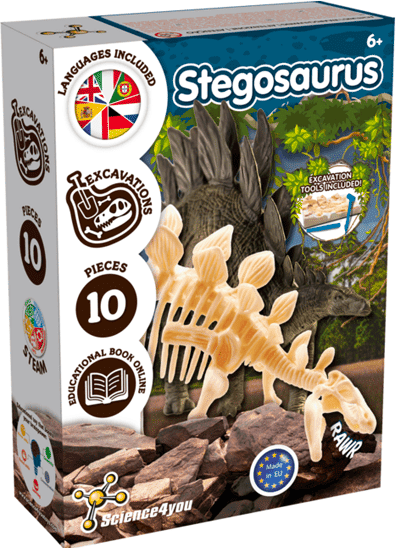 Science4You- Stegosaurus Fossil Excavation Kit for Kids with Archeology Tools and Educational Book