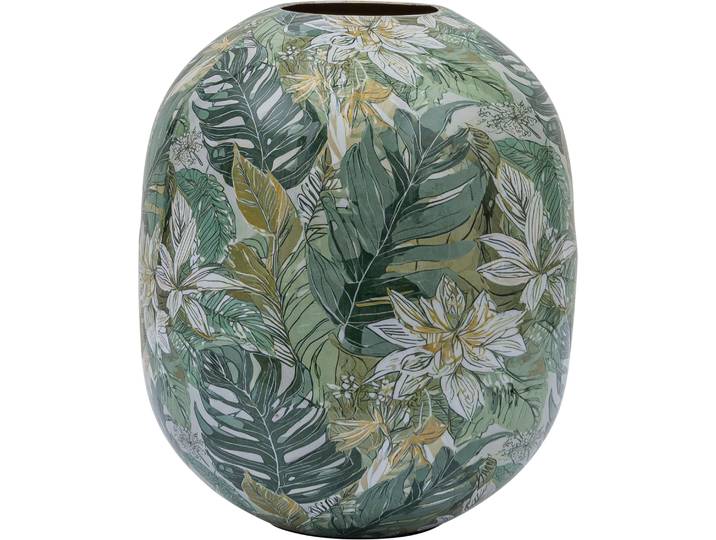 Tischvase CREATIV HOME Vase , grün, H:32cm Ø:27cm, Vasen, Tischvase, mit floralem Dekor