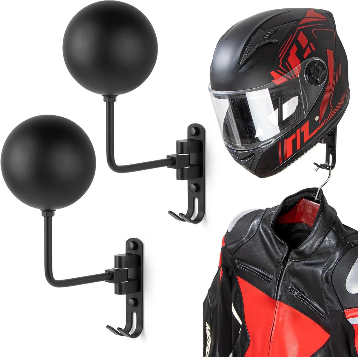 Helmhouder Wandmontage & Kapstok voor motorhelm en fietshelm
