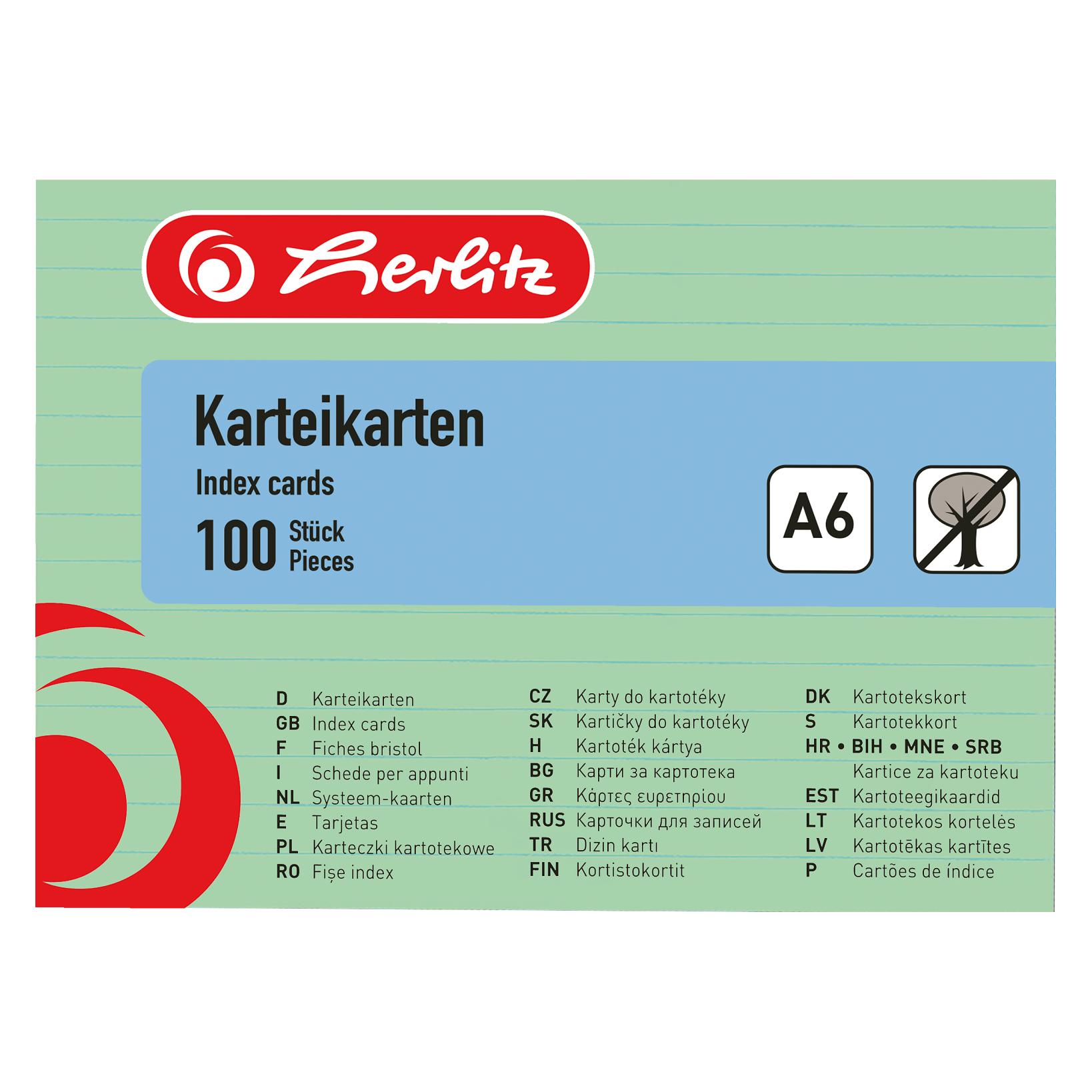 Herlitz Karteikarten (A6, 100x, 170 g/m²) (1150655)