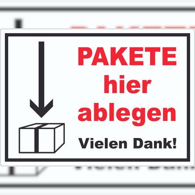 HB-Druck Pakete hier ablegen Aufkleber A7 (74x105mm)