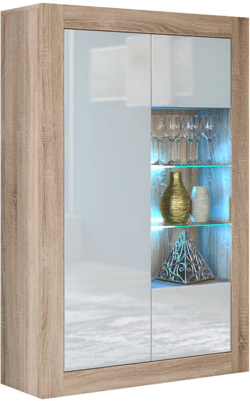 Metro Arnella 90.2cm Sideboard Oak/White 140cm H X 90.2cm W X 35cm D