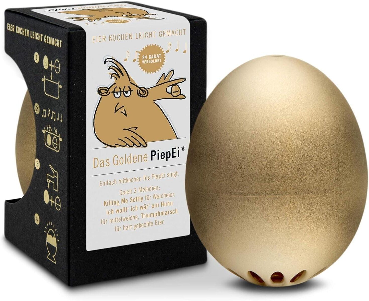 Küchentimer "PiepEi Singende Eieruhr Das", goldfarben, Wecker, Küchentimer goldfarben Einheitsgröße
