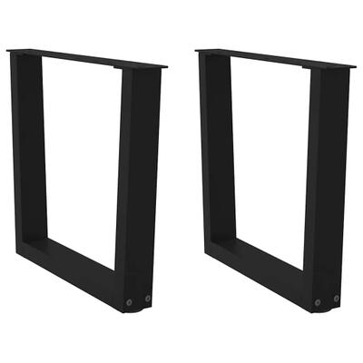 Helloshop26 - Set aus 2 verstellbaren V-förmigen Couchtischbeinen 50 x 43 cm modernes schwarzes Metall
