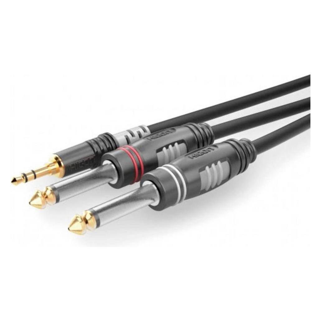 Hicon Audio Anschlusskabel (3 m, 6.3mm Klinkenkabel, AUX Kabel) (HBA-3S62-0300)