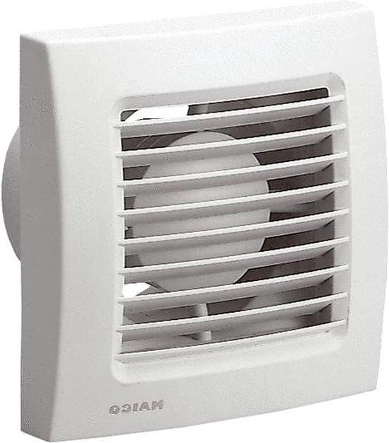 Witte badkamerventilator met vast binnenrooster en toerentalregeling voor kleine ruimtes en kelders