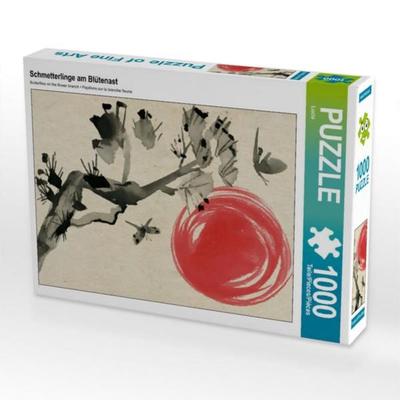 CALVENDO Puzzle Schmetterlinge am Blütenast | 1000 Teile Lege-Größe 64x48cm Foto-Puzzle für glückliche Stunden