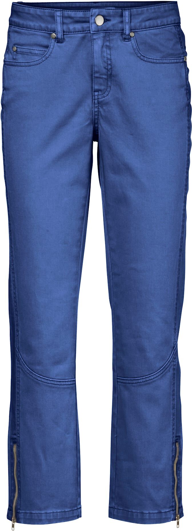 3/4-Hose HEINE, Damen, Gr. 25, Kurzgrössen, blau (tinte), 98% Baumwolle, 2% Elasthan, Miedereinsatz:15% Elasthan, 85% Polyamid, unifarben, 7/8-Länge, Hosen 3/4-Hose tinte 25, Kurzgrössen