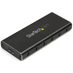 StarTech M.2 SATA ENCLOSURE - W/ USB C (M.2, M.2 2230, M.2 2242, M.2 2260), Festplattengehäuse, Silber, Schwarz