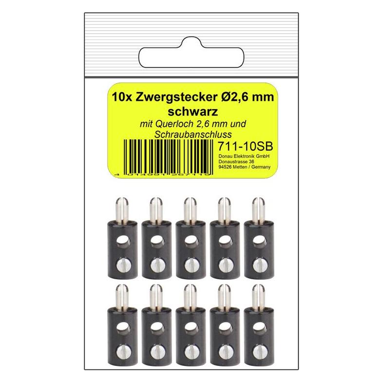 Donau 10 ZWERGSTECKER 2,6mm schwarz in SB (711-SB)