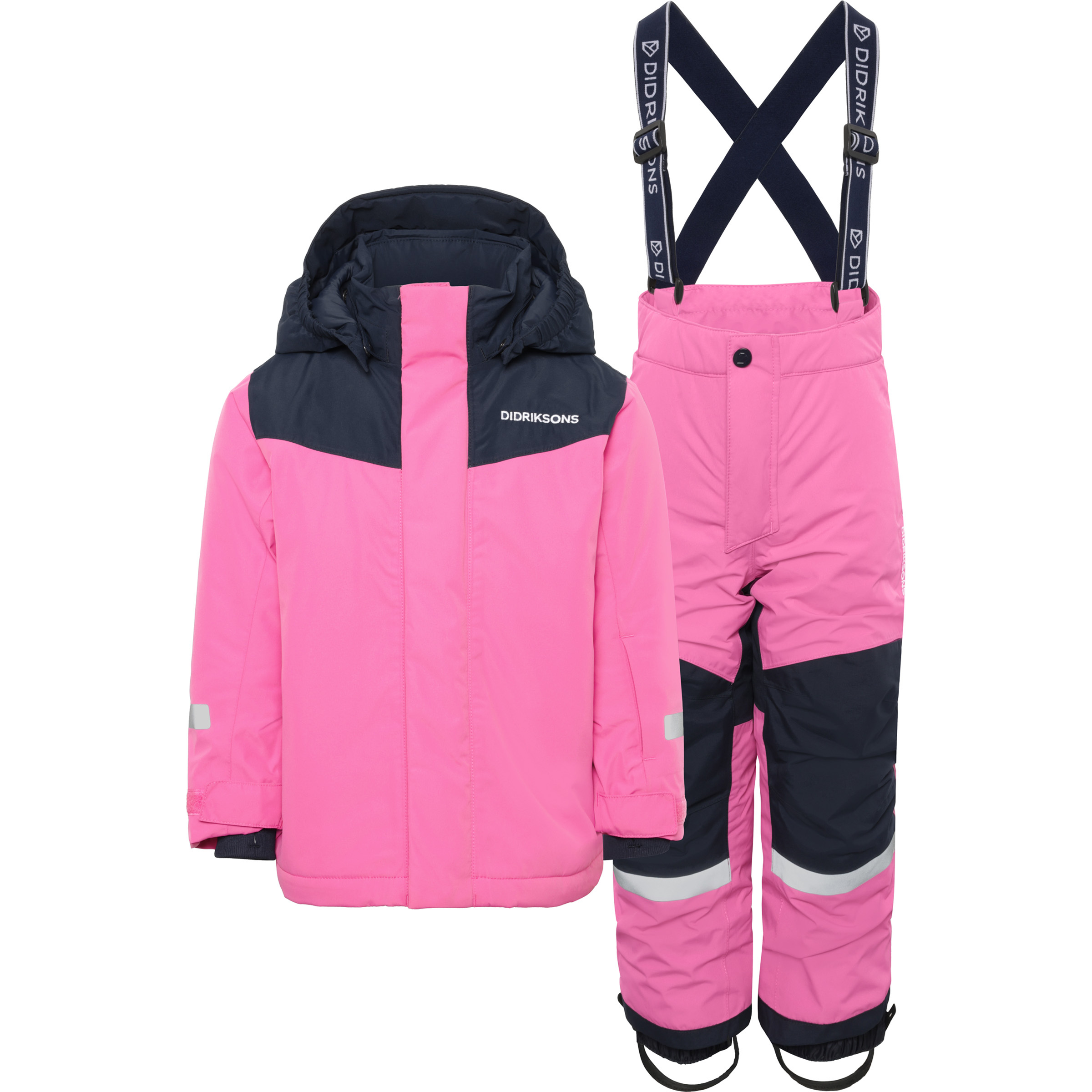 Didriksons Skare Schneeanzug Set Kinder Overalls pink Größe 130 Skifahren | Rodeln Widerstandsfähig Wasserabweisend