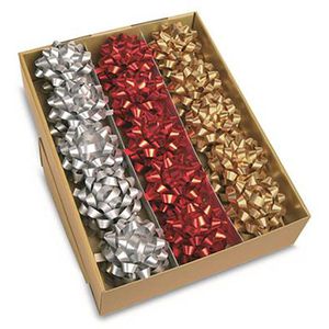 Präsent Geschenkschleife 71930-099 Dallas sortiert, PP, selbstklebend, Ø 80mm, 30 Stück
