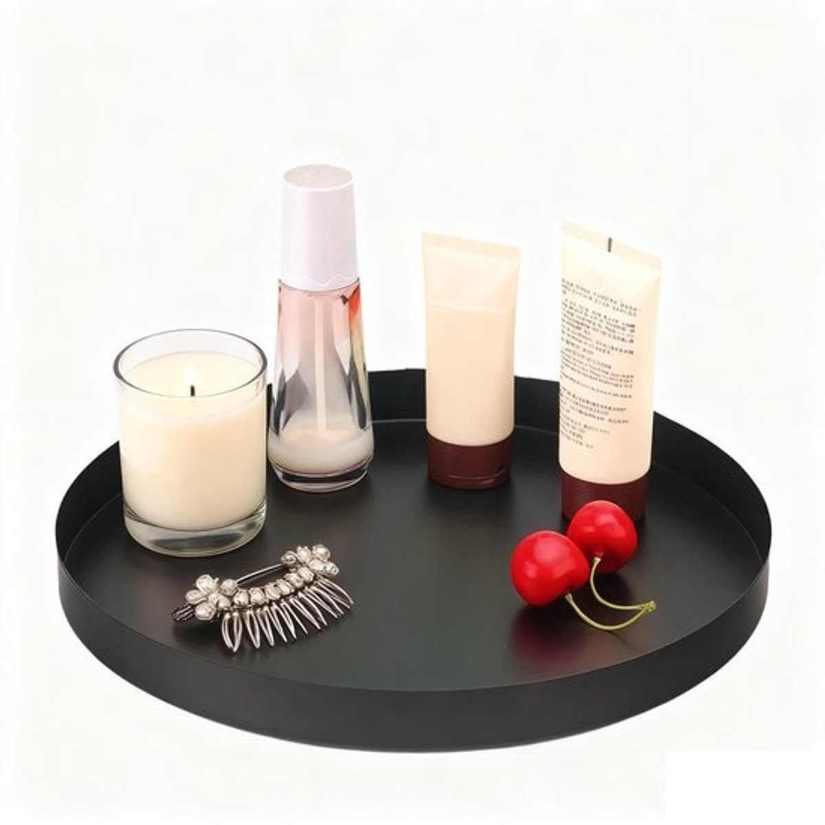 Dailygoods Decoratief Metalen Cosmetica- en Sieradendienblad, Rond, 20 cm