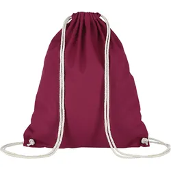 Turnbeutel - OEKO-TEX 100 zertifiziert | mit robusten Zugbändern | 38x46cm | Jutebeutel | Einkaufstasche | Rucksack | unbedruckt, bordeaux