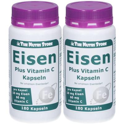 Eisen 10 mg+Vitamin C 60 mg Kapseln 2x 2x180 St