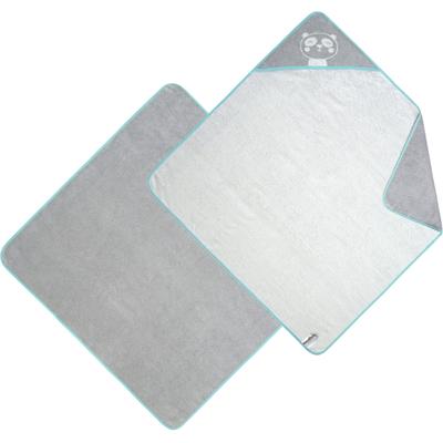 Kapuzenhandtuch DYCKHOFF "Panda", grau (platin), B:90cm L:90cm, Frottier, Frottier, Handtücher