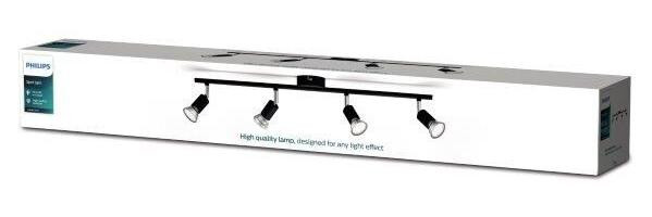 Philips Limbali Inbouwspot en Wandspot, 4 stuks, Zwart, LED, GU10