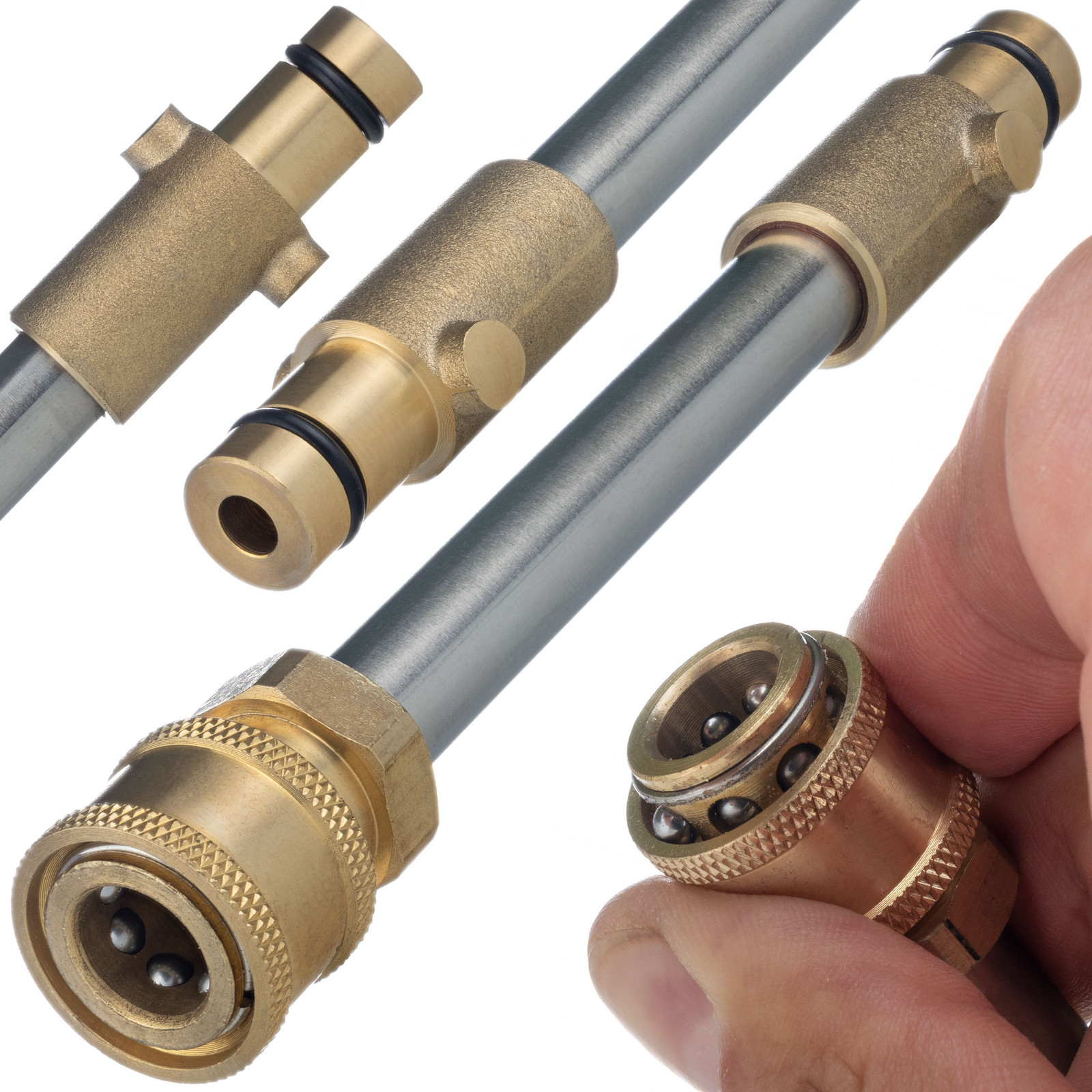 Rosfix Aansluitstuk Adapter 1/4 inch QRC-Gerni Bajonet voor Nilfisk, Gerni, Husqvarna en Stihl