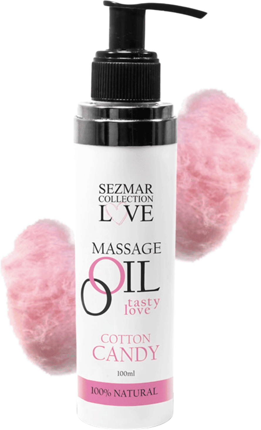 SEZMAR Huile de massage comestible parfum Barbe à papa - 100 ml