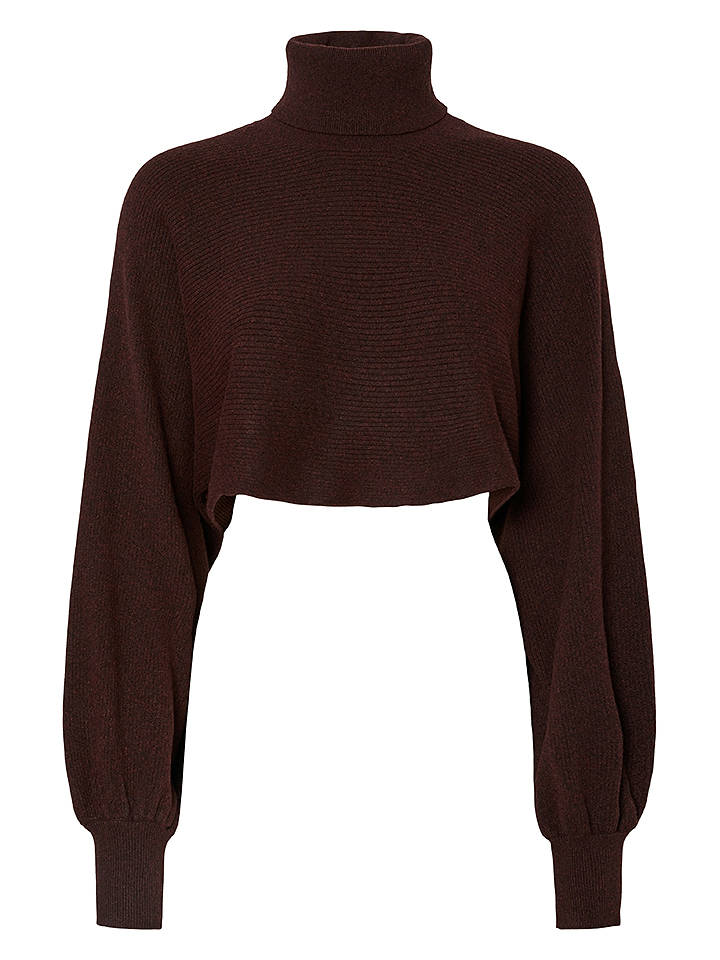 Pieces Rollkragenpullover in Braun - M