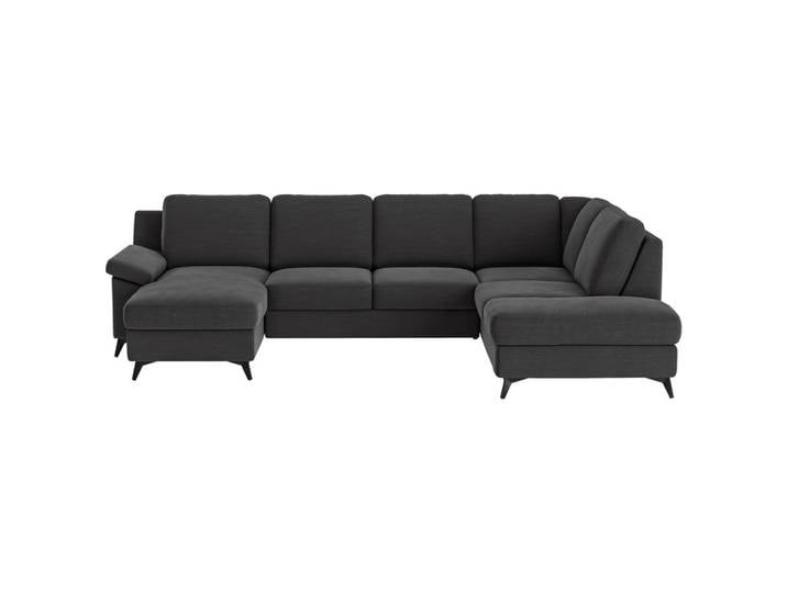 Cotta Wohnlandschaft, Dunkelgrau, Metall, 6-Sitzer, U-Form, 309x204 cm, Made in EU, Stoffauswahl, Rücken echt, Wohnzimmer, Sofas & Couches, Wohnlandschaften, Wohnlandschaft U-Form