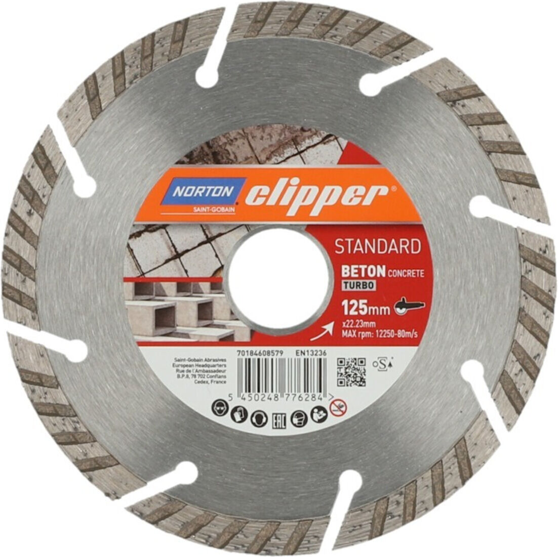 Norton Diamantscheibe Standard Beton Turbo, Durchmesser 125 ; Saint-Gobain (70184608579)