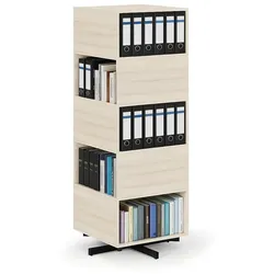 Drehbares Regal, 680×680×1932 mm, 10 Fächer, Eiche natur