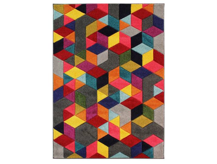 Flair Rugs Webteppich Spectrum, Mehrfarbig, Raute, rechteckig, 200x290 cm, Reach, AZO-frei, für Fußbodenheizung geeignet, pflegeleicht, Teppiche und Böden, Teppiche, Moderne Teppiche