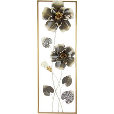 Wandbild I.GE.A. "Metallbild Blumen", beige (farbe bild(er): champagner), Metall, Bilder, Wanddeko, Metall, Wandskulptur