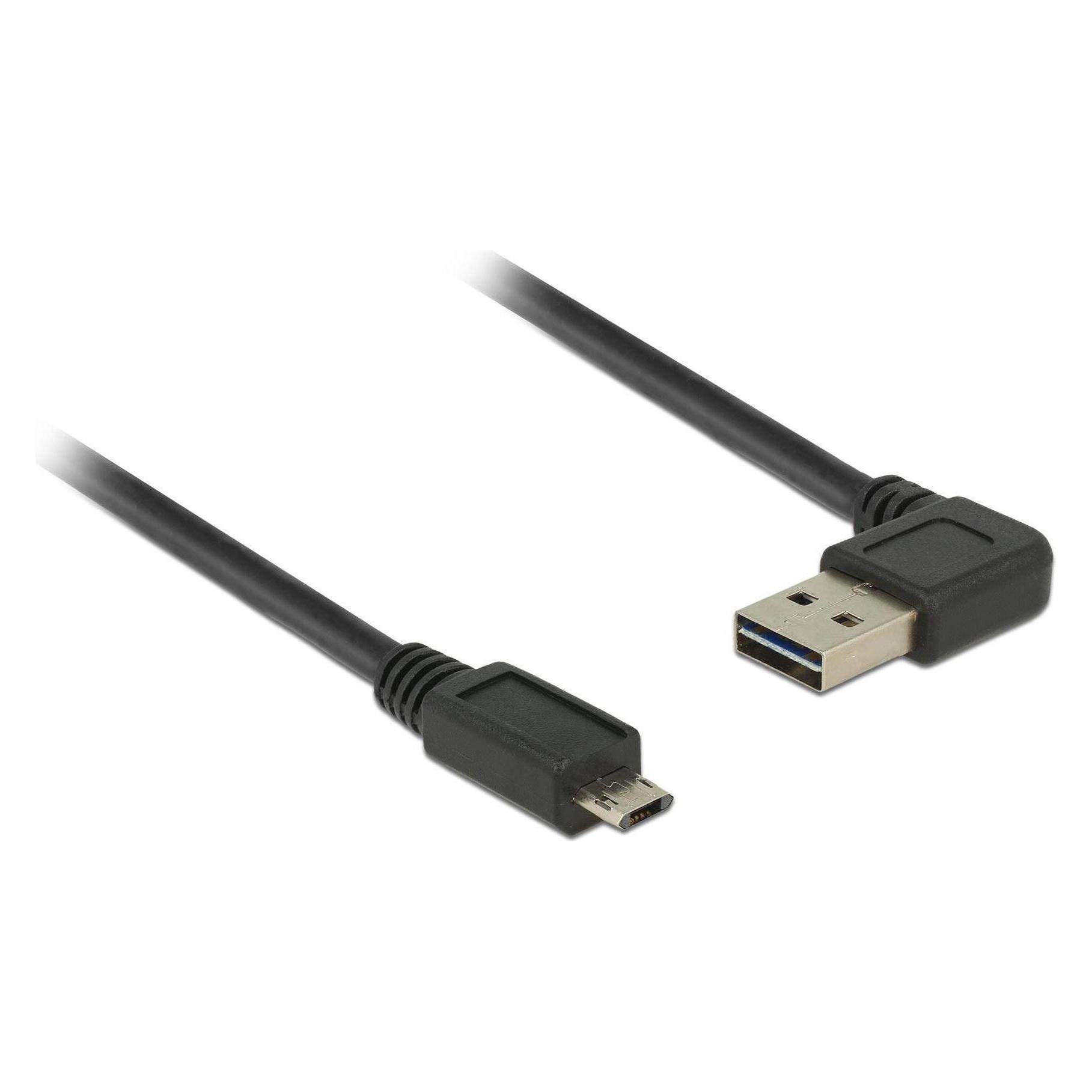 Delock USB2.0-Kabel Easy A-MicroB: 2m, schwarz (2 m, USB 2.0) (85166)