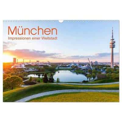 MÜNCHEN Impressionen einer Weltstadt (Wandkalender 2027 DIN A3 quer), CALVENDO Monatskalender